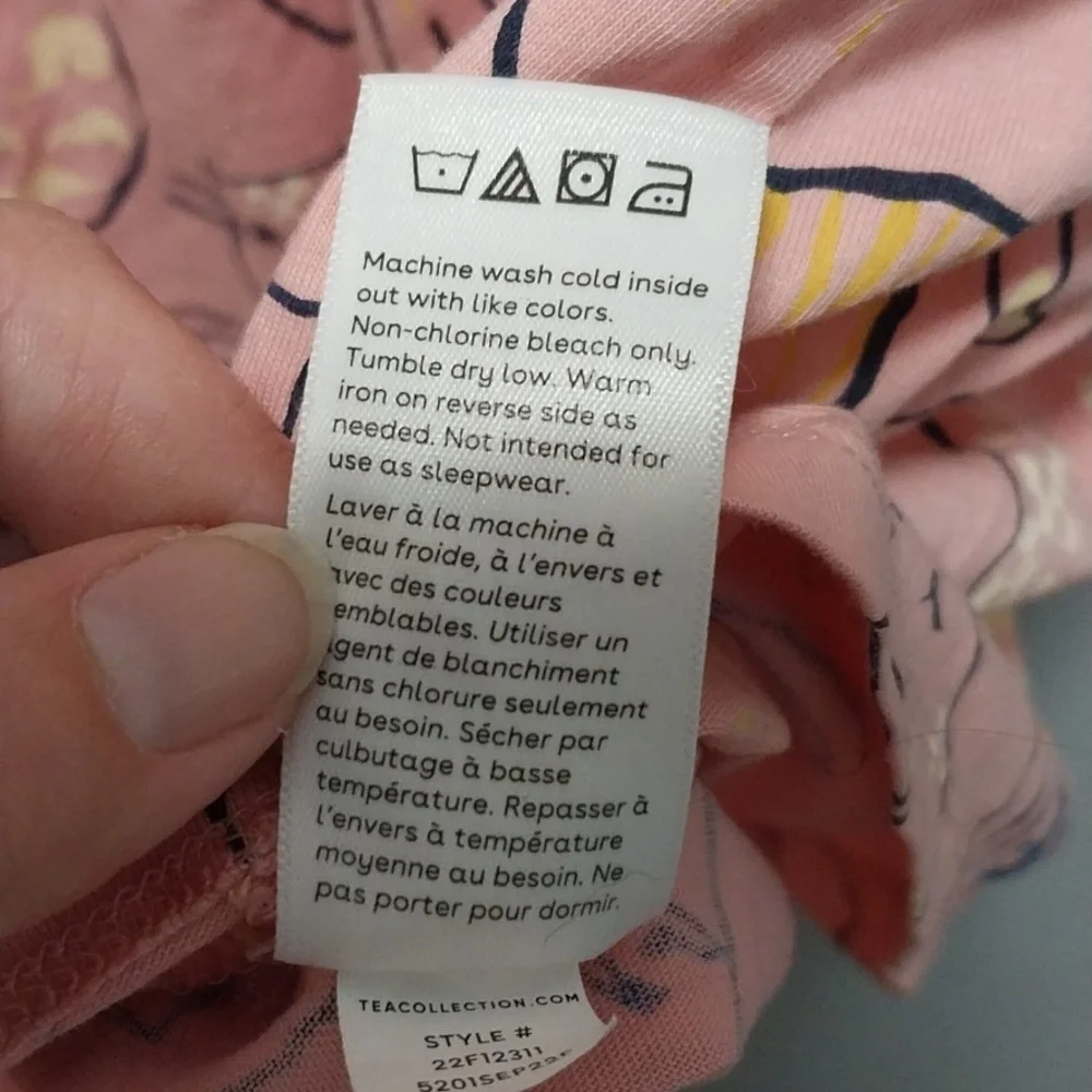 Tea Collection Pink Cat Graphic Long Sleeve Dress 12